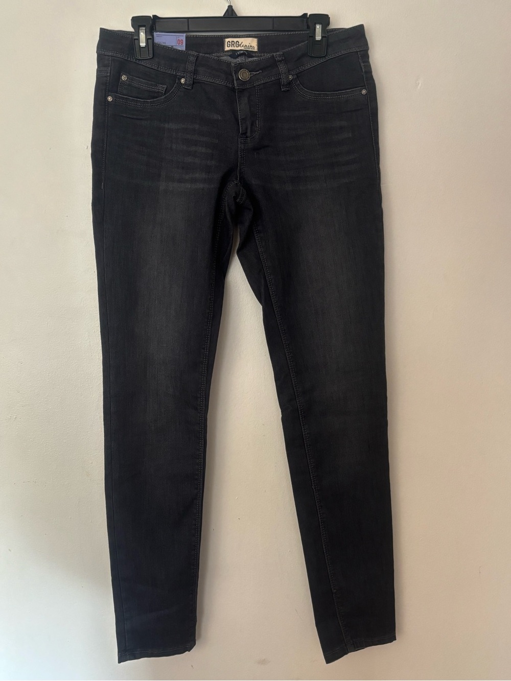 GRG Denim Jegging Dark Gray Stretch Skinny Jeans Size 9 NWT